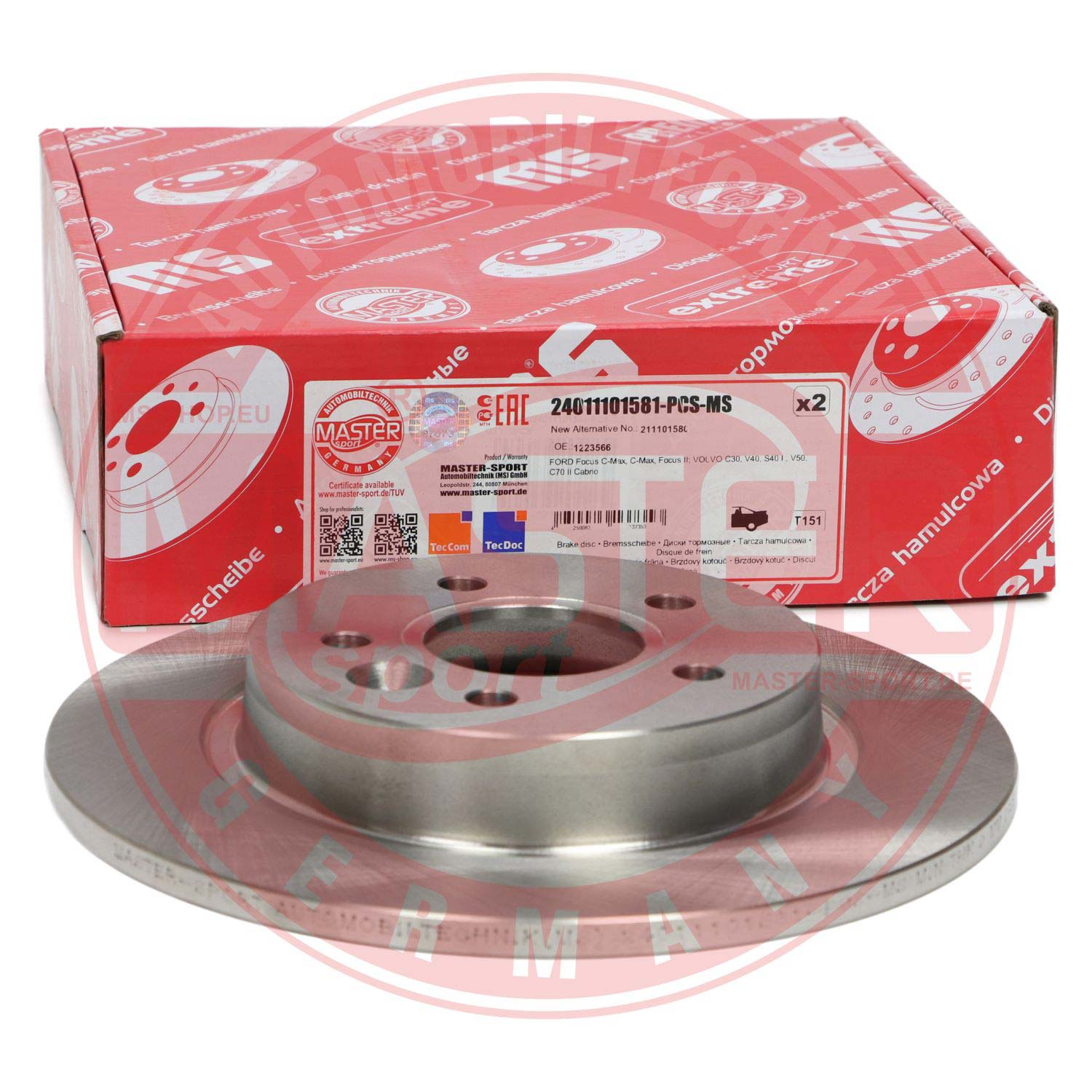 Disc frana MASTERSPORT GERMANY 24011101581-PCS-MS